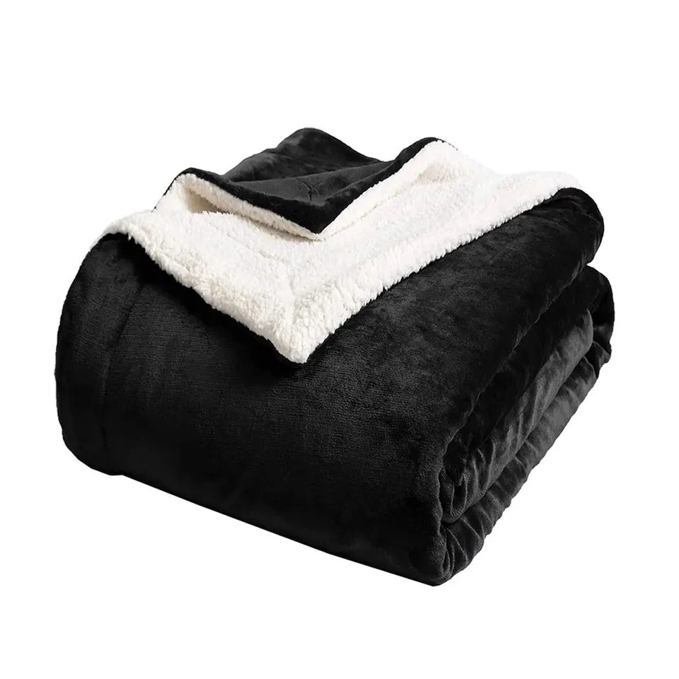Pătură neagră Sherpa
