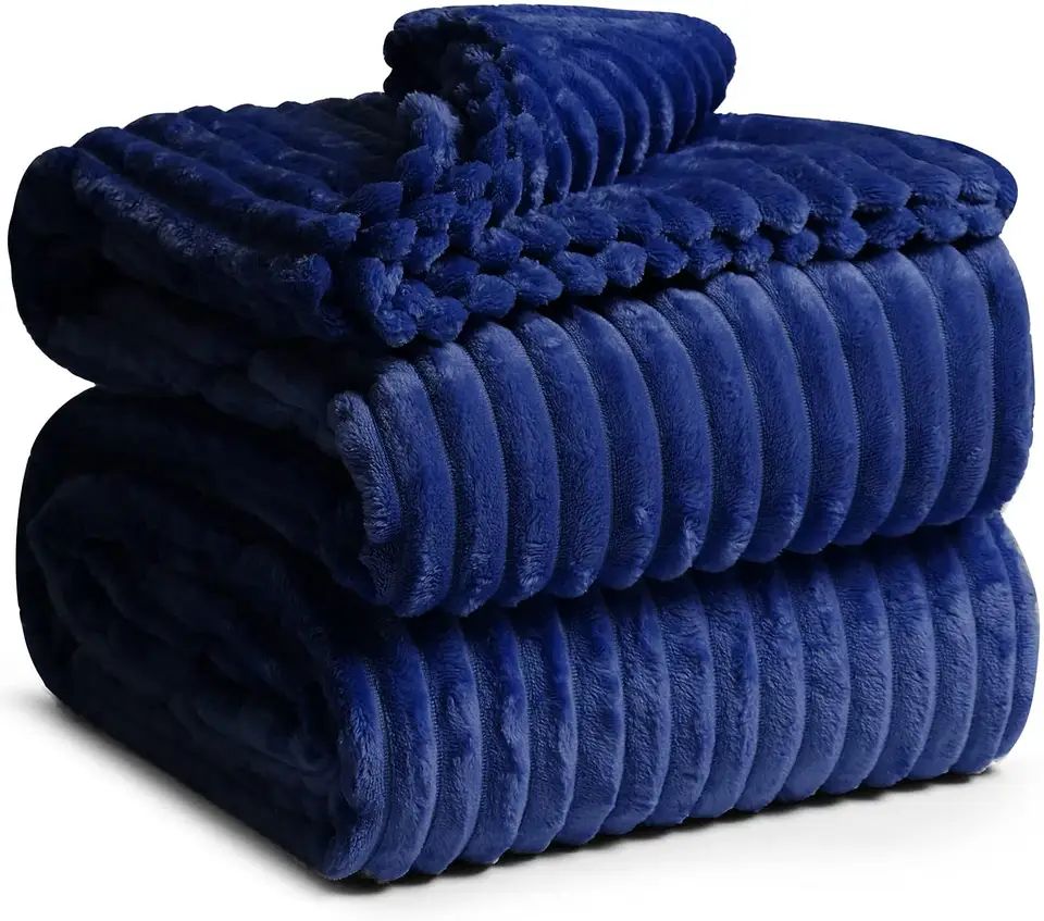 Pătură Coral și bleumarin