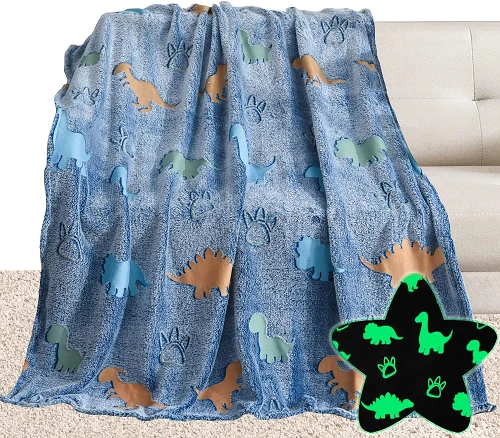 Dinozaur Flannel Pătură Luminoasă