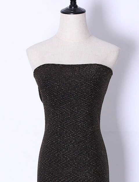 Gold And Silver Jacquard Knitted Fabric