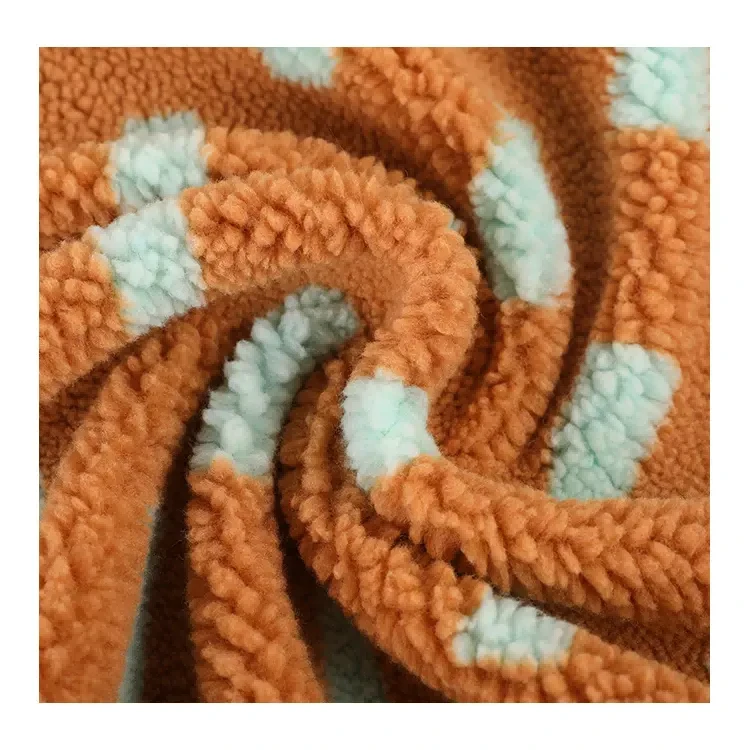 Țesătură Sherpa de tricotat fleece cu imprimeu leopard