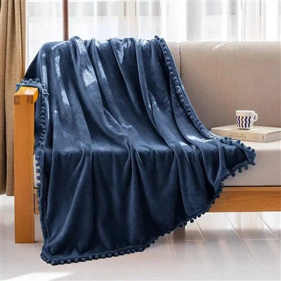 Pătură de flanel albastră