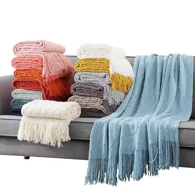 Tassel Jacquard tricotat pătură